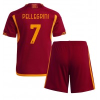 Camiseta AS Roma Lorenzo Pellegrini #7 Primera Equipación Replica 2023-24 para niños mangas cortas (+ Pantalones cortos)